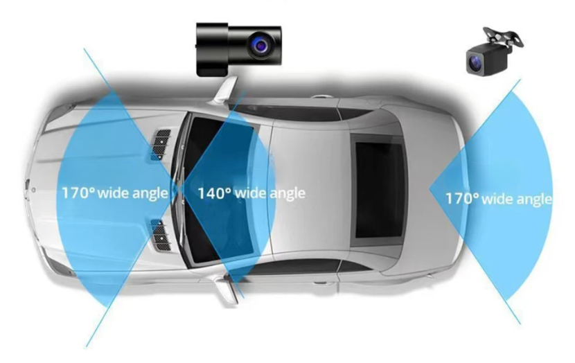 Автомобильный видеорегистратор с 3 камерами / Сенсорный IPS HD дисплей / Wi-Fi / Разрешение Full HD 1080P / Датчик удара G-sensor / Основная + Салонная + Камера заднего вида — фото 1