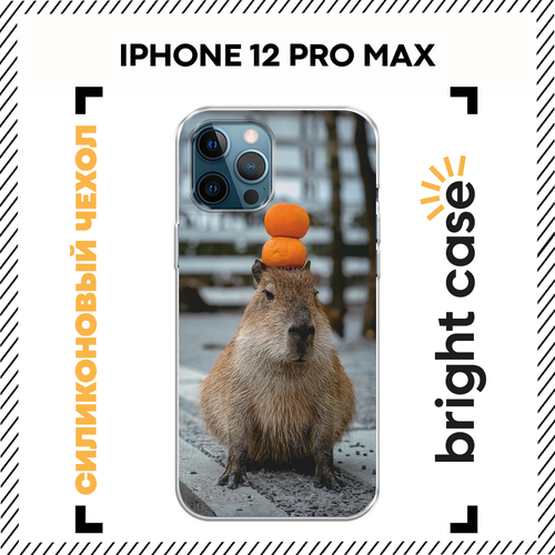 фото Чехол на apple iphone 12 pro max / айфон 12 про макс с принтом капибара медитирует bright case