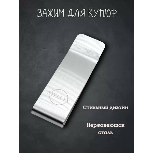 фото Зажим для купюр stellyx, фактура гладкая, серебристый