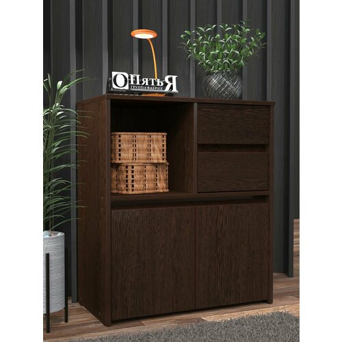 Комод деревянный №15 венге3 ящика + 1 полка широкий, высокий