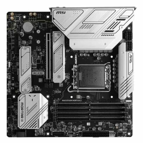 Материнская плата MSI MAG B760M MORTAR II (MAG B760M MORTAR II) - LGA 1700, Intel B760, 4хDDR5 - 7800 МГц, 1хPCI-Ex16, 3хМ.2, Micro-ATX