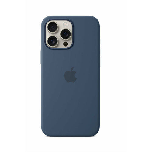 Чехол силиконовый для iPhone 16 Pro MagSafe синий голубой, синий