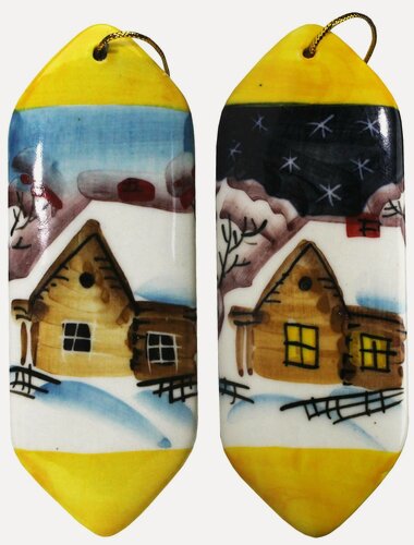 Изображение товара "Конфеты" 2 штуки в картонной коробке Набор фарфоровых елочных игрушек украшений цветная коллекция