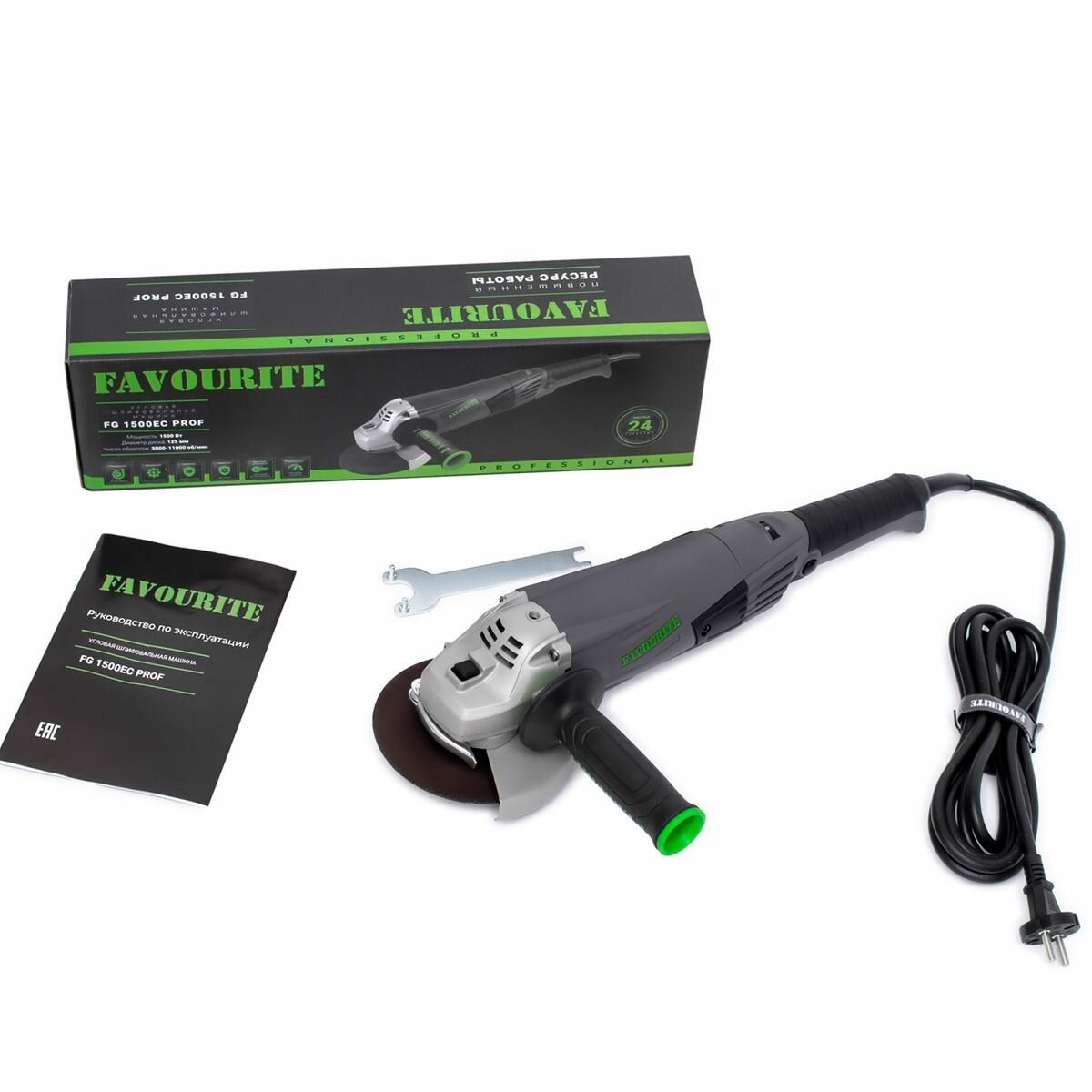 УШМ 125 с регулировкой оборотов FAVOURITE FG 1500EC PROF 1500 Вт диск 125 мм
