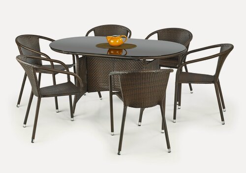 Изображение товара Стол садовый HALMAR MASTER, черный / т. коричневый