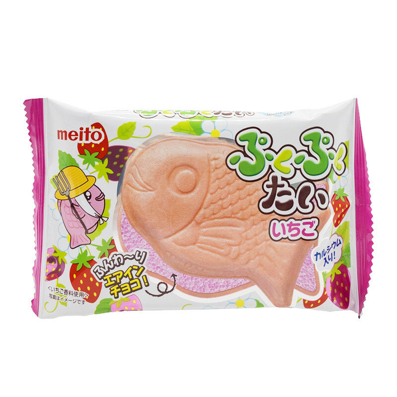 Вафли Тайяки Meito со вкусом клубники: наслаждение для гурманов 16.5 г, Япония