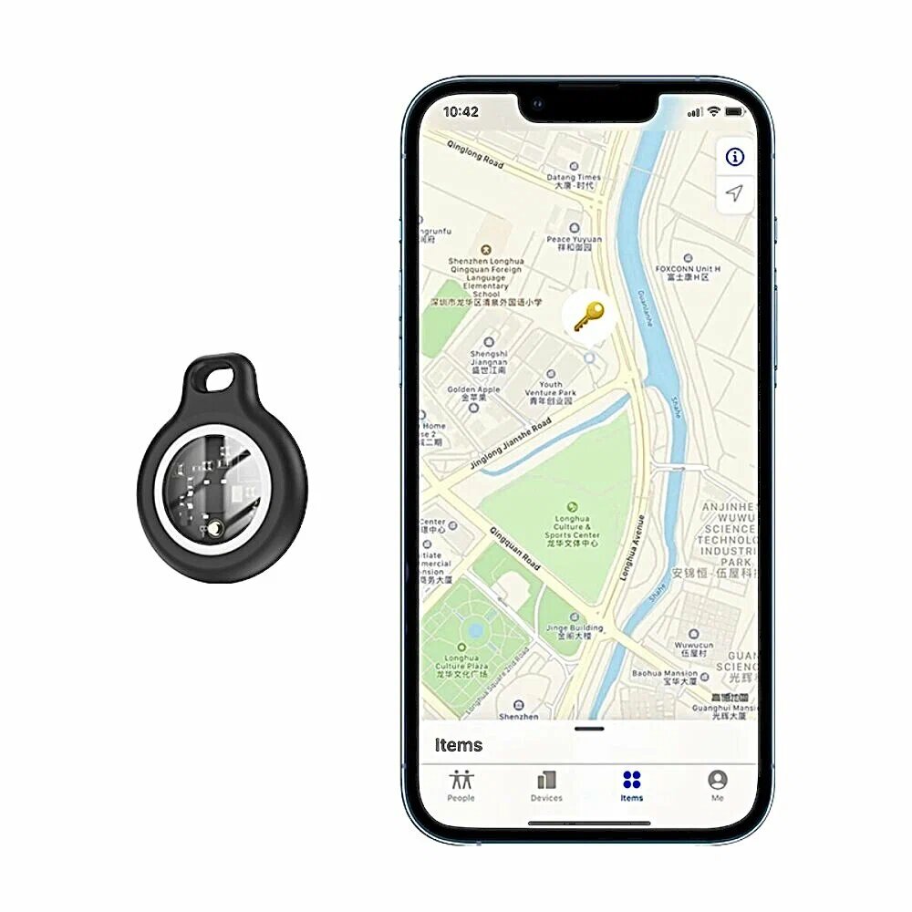 Трекер маячок брелок AirTag ( для iPhone) для автомобиля ключей животных одежды черный + чехол в подарок