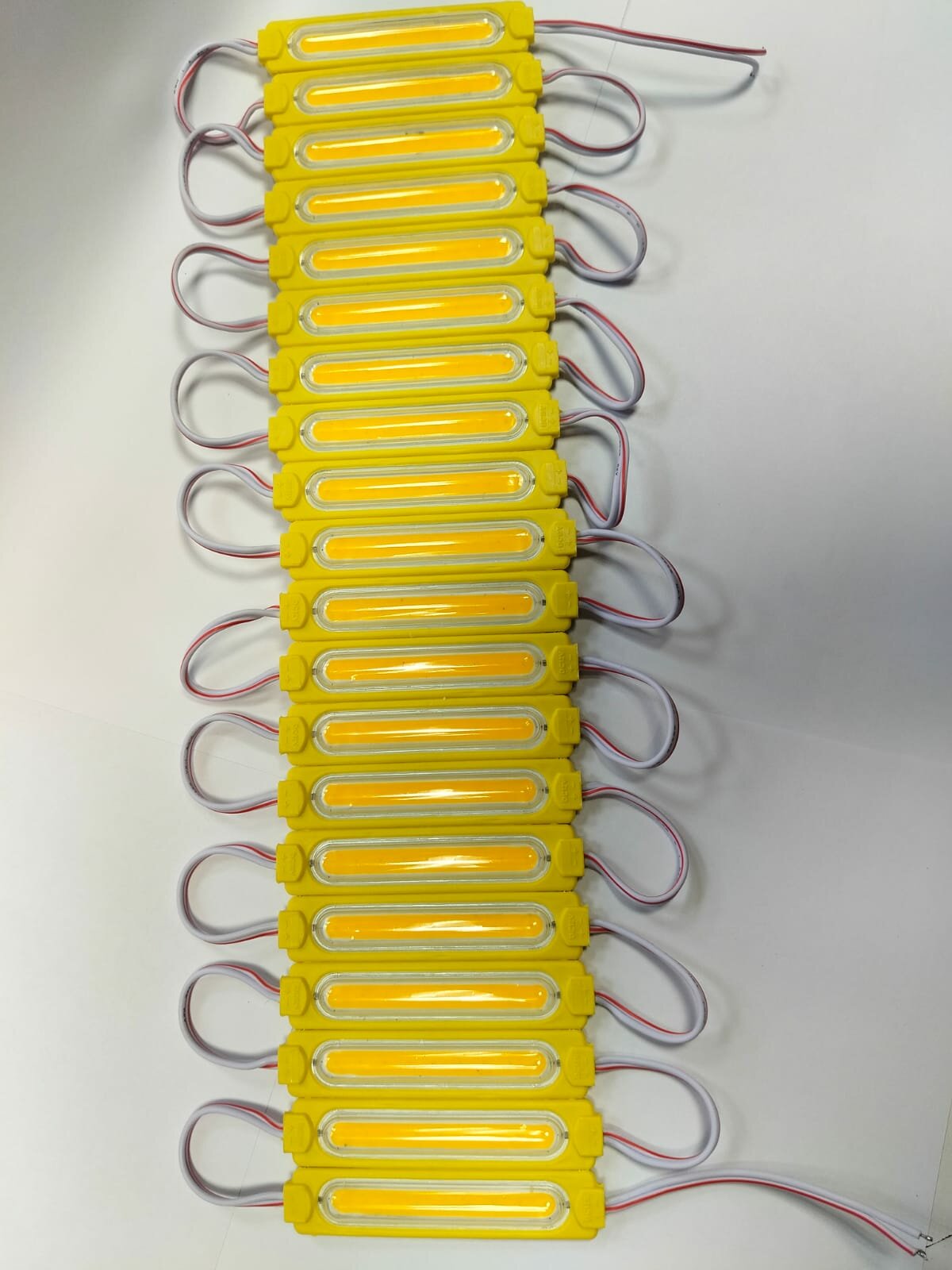 Подсветка светодиодная COB модули Желтый 12V (лента из 20шт)