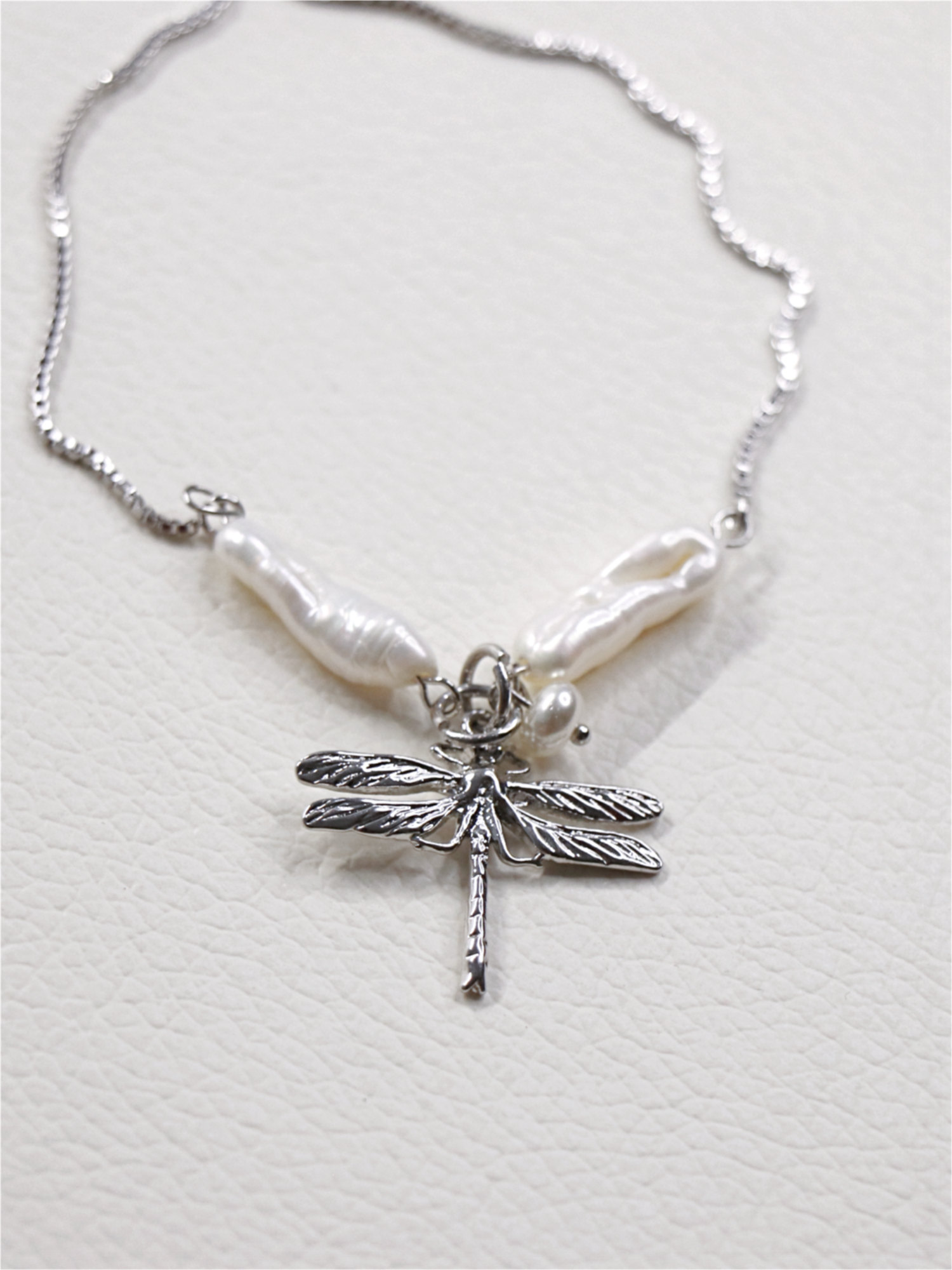 Браслет-цепочка, жемчуг пресноводный, 1 шт., размер 15 см, размер one size, диаметр 4.2 см, Silver — фото 1