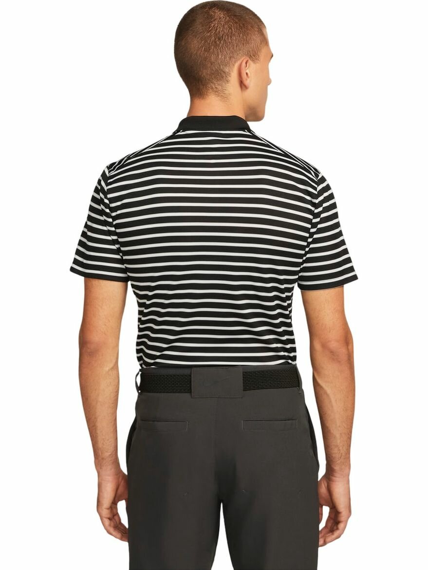 Поло NIKE M NK DF VCTRY STRIPE POLO, размер XS, чёрный — фото 1