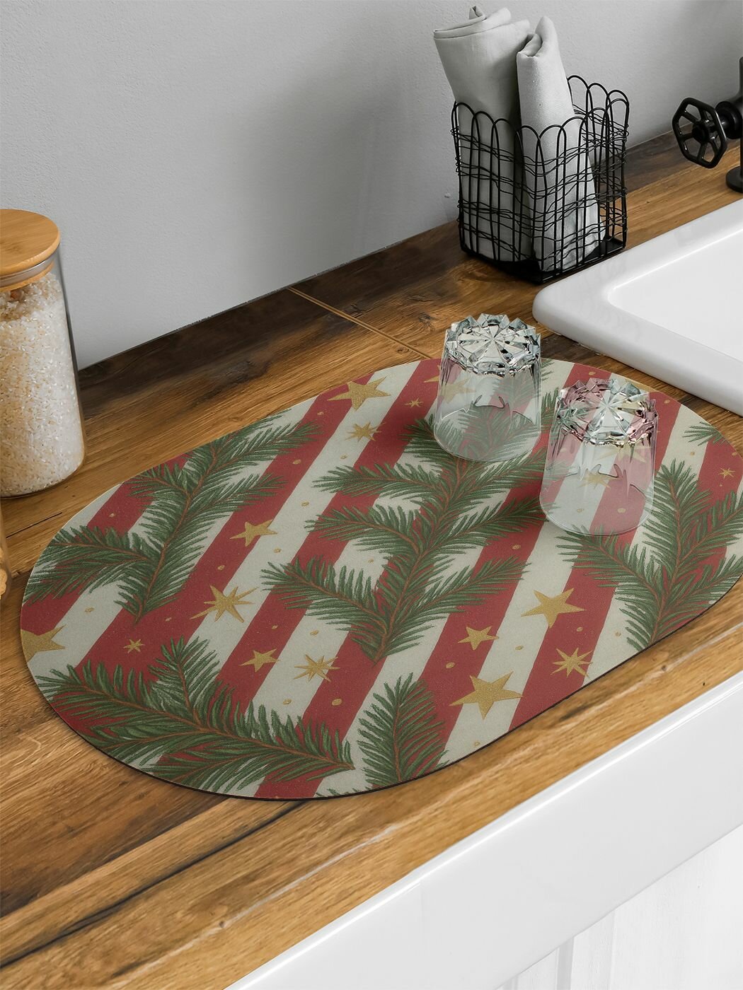 Коврик овальный для сушки посуды 