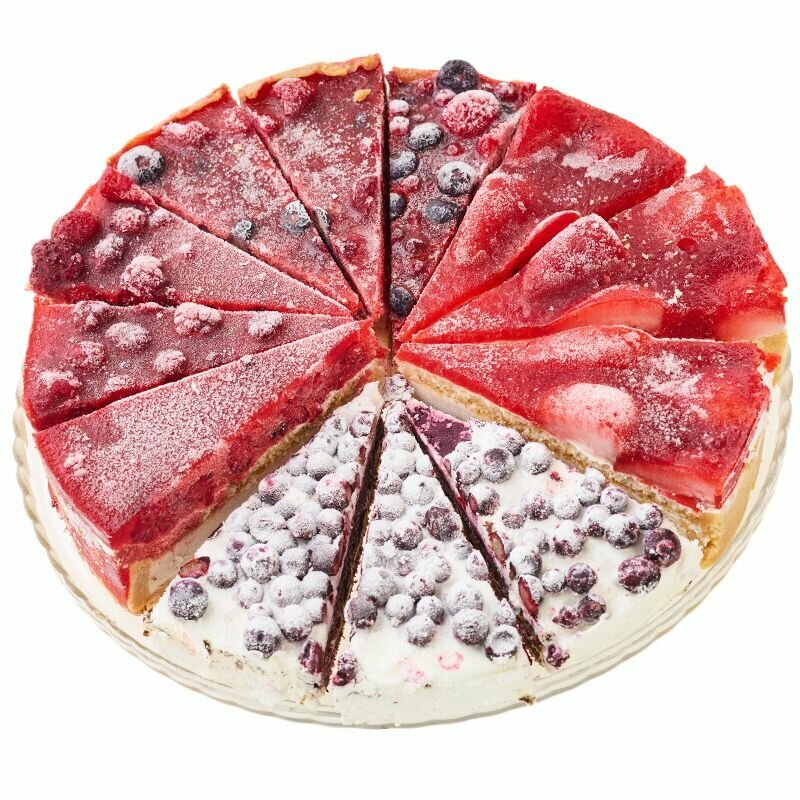 Торт чизкей фруктовое ассорти 4 вкуса, 12 порций, 1,61кг замороженный — фото 1