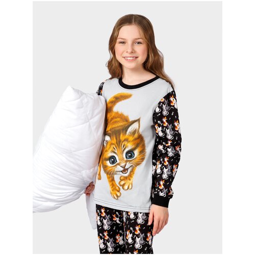 Пижама MixFix, размер 140-146, серый