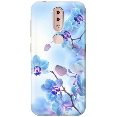 фото Gosso ультратонкий силиконовый чехол-накладка для nokia 4.2 с принтом "голубые орхидеи"