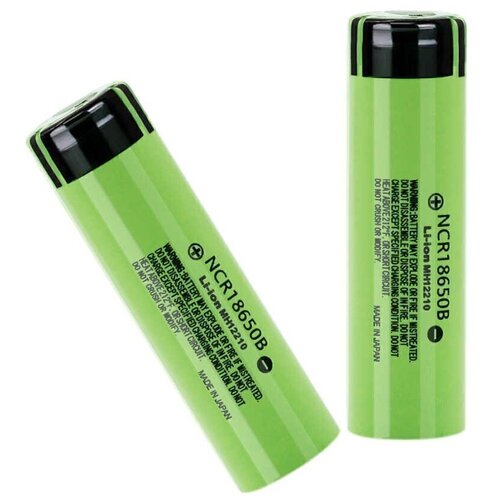 Аккумулятор 18650 Li-ion NCR18650B 3400 mAh плоский на плюсе 2 шт