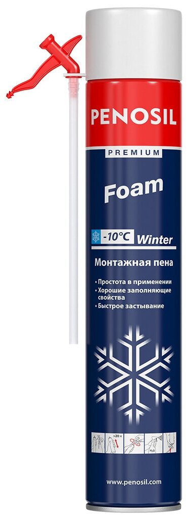 Пена монтажная Premium Foam WINTER 750мл Пеносил - фотография № 1