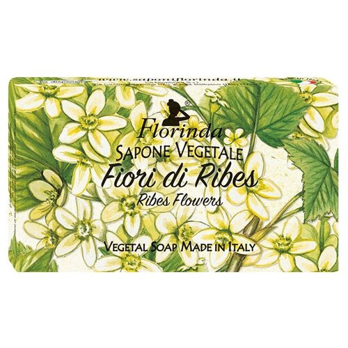 Florinda Мыло кусковое Ария цветов Fiori di ribes парфюм, 100 мл, 100 г средства для душа florinda мыло ароматы детства fiori di cotone цветы хлопка