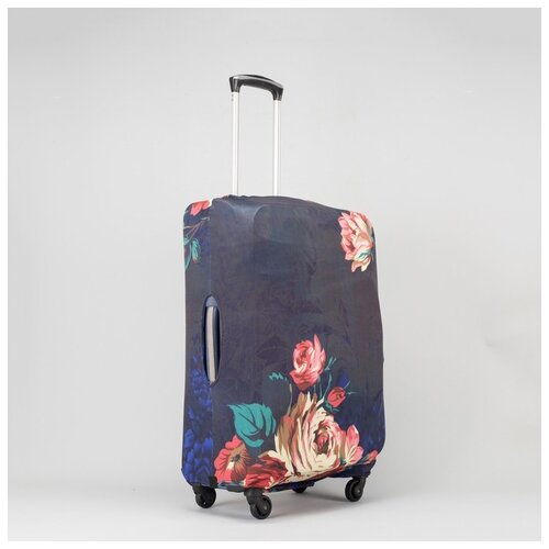 фото Чехол для чемодана цветы, 24", 41*25*59см, черный 2825994 сима-ленд