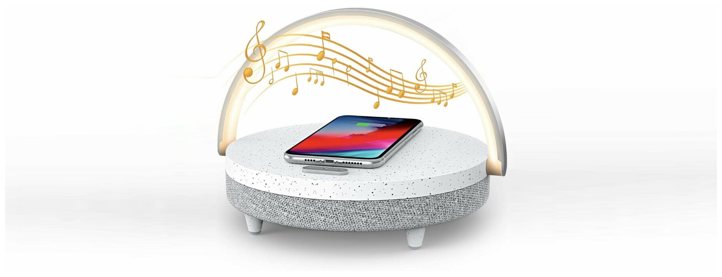 Колонка с функцией беспроводной зарядки Xiaomi Ezvalo Wireless Charging Music Desk Lamp Marble (LYYD01) - фото №5