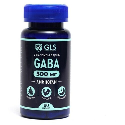 GLS Pharmaceuticals Аминогам GABA GLS для нервной системы, 60 капсул по 400 мг