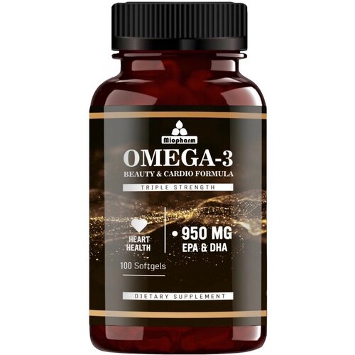 Купить Омега 3 950 EPA & DHA 100 кап. Миофарм Omega, Omega-3 Premium, Премиум 100 капсул по 1650 мг, ультра концентрат