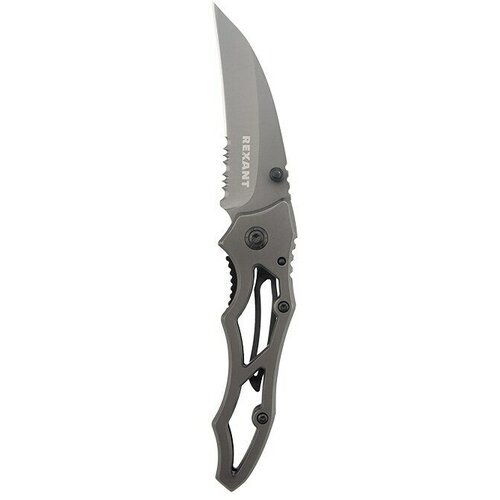 нож складной полуавтоматический rexant REXANT Titanium (12-4906-2) серый