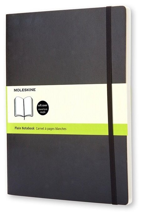 Записная книжка Moleskine Classic Soft (нелинованный), Хlarge (19х25 см), черный