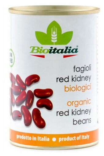 Фасоль Bioitalia красная, жестяная банка, 400 г - фотография № 4