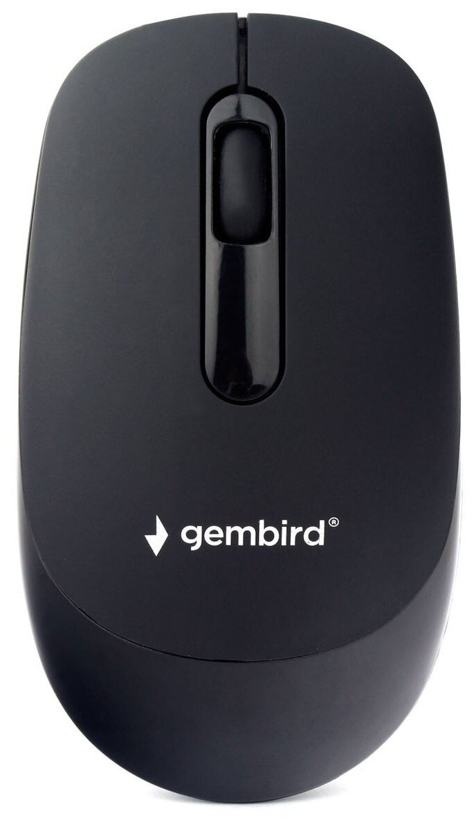 Мышь беспроводная Gembird MUSW-365, 2.4 ГГц, черный, soft touch, 3 кнопки, 1000DPI