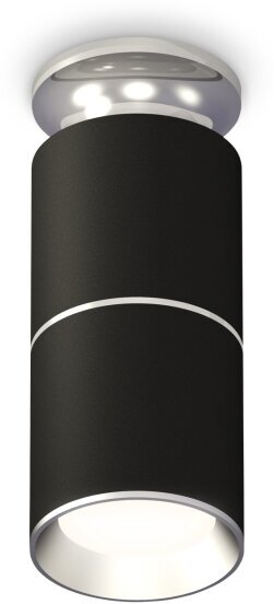Комплект накладного светильника Ambrella Light Techno Spot XS6302220 SBK/PSL черный песок/серебро полированное MR16 GU5.3 (N6903, C6302, A2060, N6104)