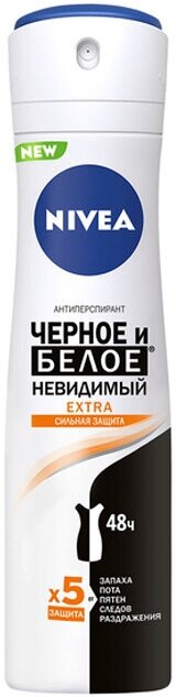 Дезодорант-антиперспирант спрей Nivea Черное и Белое Невидимый Extra 150 мл