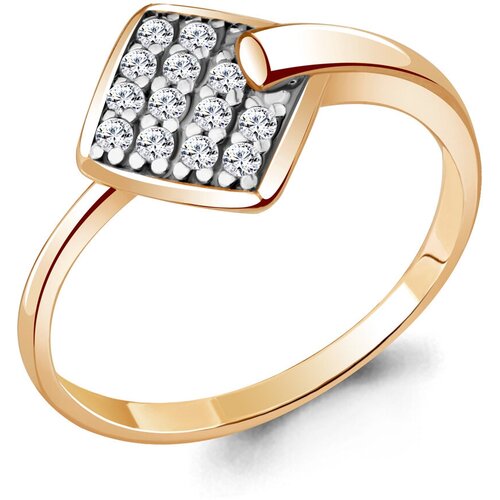 фото Золотое кольцо aquamarine 68752а с фианитом diamant-online