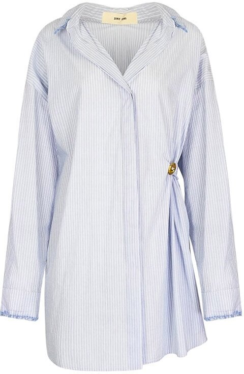 Рубашка  Damir Doma, повседневный стиль, в полоску, размер 46, голубой