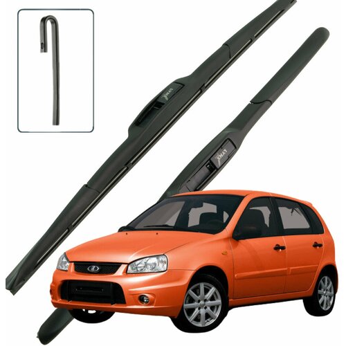 Дворники LADA Kalina Sport (1) Лада Калина Спорт 1119 2008 2009 2010 2011 2012 2013 2014 Щетки стеклоочистителя гибридные 600мм-400мм к-т 2шт