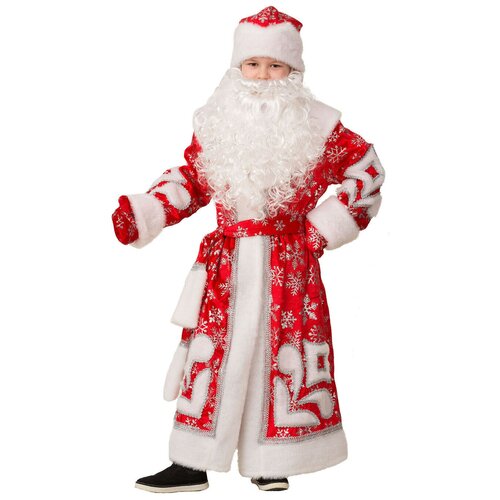 фото Костюм карнавальный "дед мороз узор" (цв: красный-серебряный размер: 122 см) батик