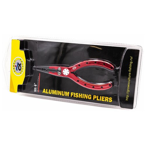 Плоскогубцы многофункц. Grows Culture ALUMINUM FISHING PLIERS 6 150 мм, цв. Красный (алюминий)