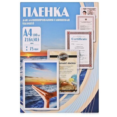 Пакетная пленка для ламинирования Office Kit A4 PLP10023 75мкм 100 шт. плёнка deli e3816 для ламинирования