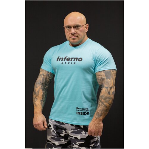 Футболка Inferno Style, размер 3XL, бирюзовый