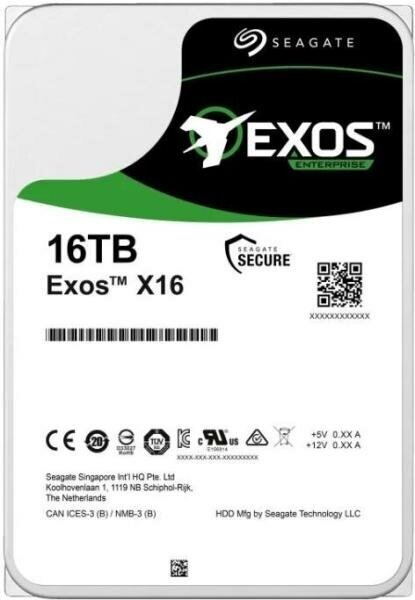 Накопитель на жестком магнитном диске Seagate Жесткий диск Exos X16 HDD 16TB 512E ST16000NM002G 3.5 SAS 12Gb/s 256Mb 7200rpm