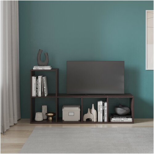 Стеллаж-6 Лайт Каштан Венге Ш1382хВ72хГ32 см 5 секцийячеек Г-образныйступенчатый для кабинетадетской комнатыприхожейгостинойофиса 4100₽