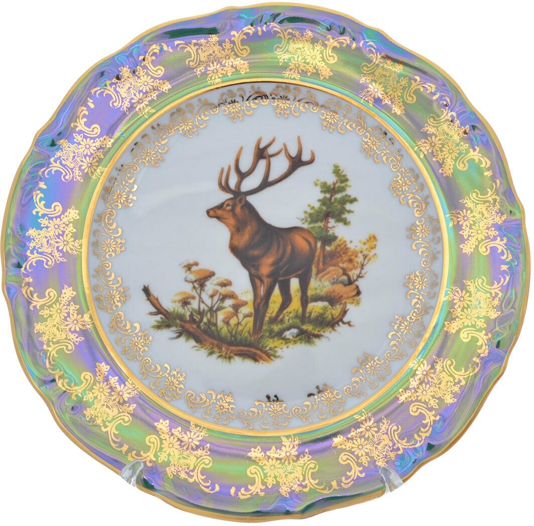 Набор тарелок Repast Охота зеленая Мария-тереза 21 см (6 шт)