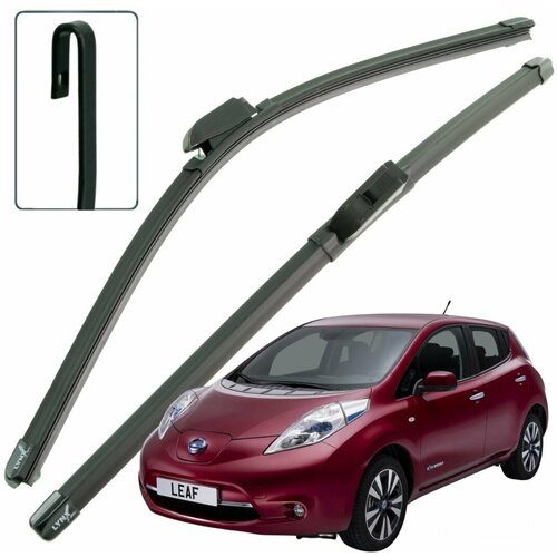 Дворники Nissan Leaf (1) / Ниссан Лиф 2010 2011 2012 2013 2014 2015 2016 2017 Щетки стеклоочистителя бескаркасные 650мм-400мм к-т 2шт