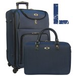 Набор: чемодан + сумочка Borgo Antico. 6088 dark blue 23.5/16 - изображение