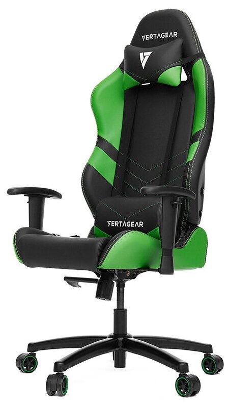 Компьютерное кресло Vertagear S-Line SL1000 игровое, обивка: искусственная кожа, цвет: black green - фотография № 1