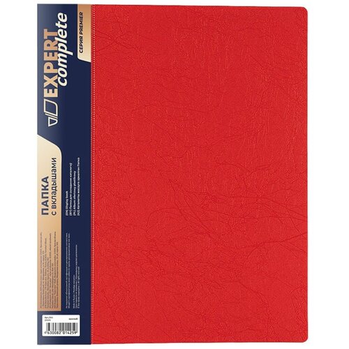 Папка с вкладышами Expert Complete Premier, А4, 10 листов, 550 мкр, 20 мм, волокно, красная