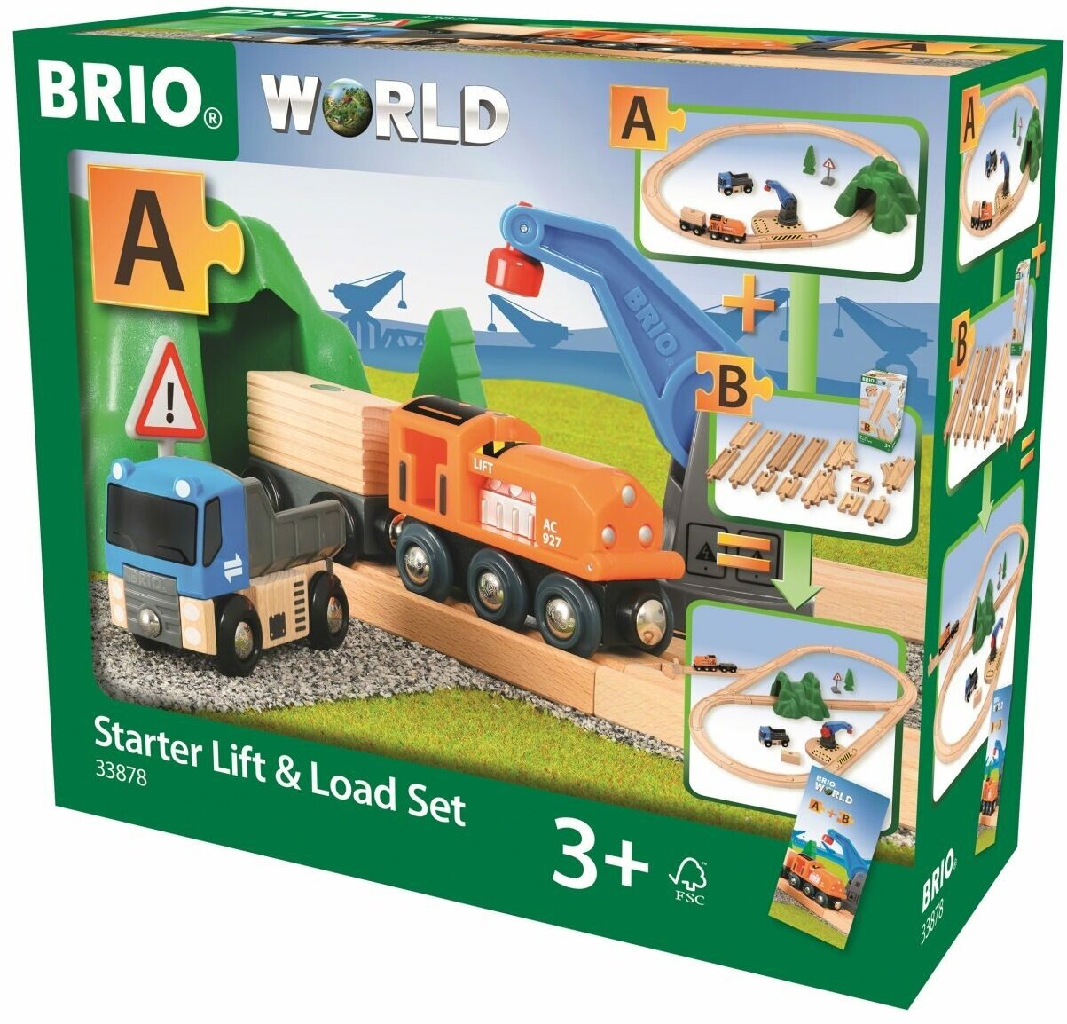 Игровой набор BRIO Погрузо-разгрузочный Ж/д 19 деталей