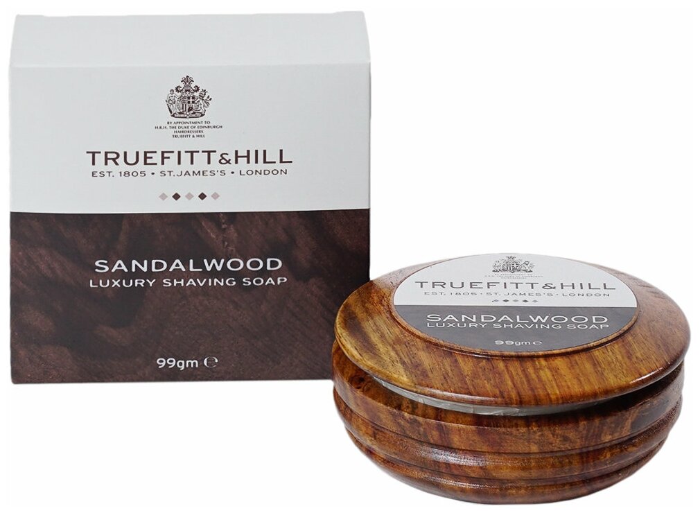 Мыло для бритья Sandalwood в деревянной чаше Truefitt & Hill, 99 г