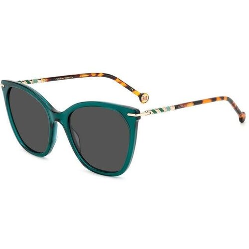 Солнцезащитные очки CAROLINA HERRERA, кошачий глаз, оправа: пластик, для женщин, зеленый