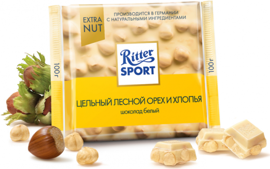 Шоколад Ritter Sport Extra Nut белый "лесной орех И хлопья" 100 г