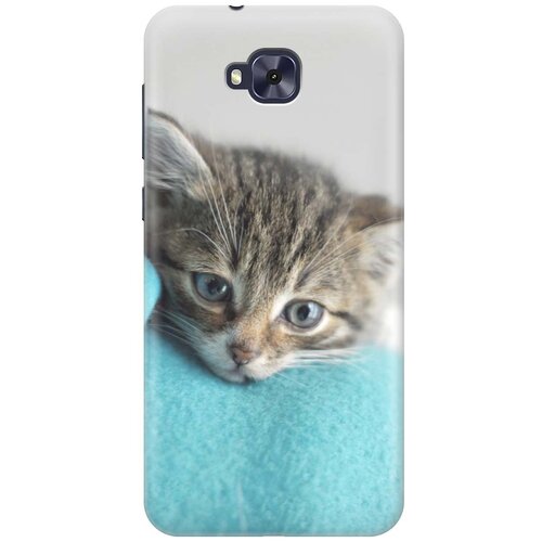 фото Cиликоновый чехол на asus zenfone 4 selfie (zd553kl) / асус зенфон 4 селфи с принтом "котенок на пледе" gosso